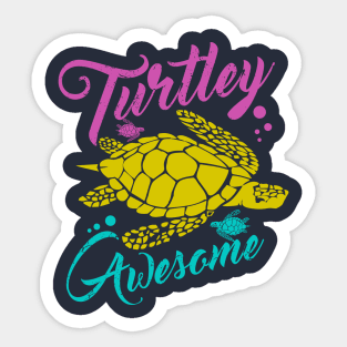 Turtley Awesome | Coral Reef | Save the sea Sticker